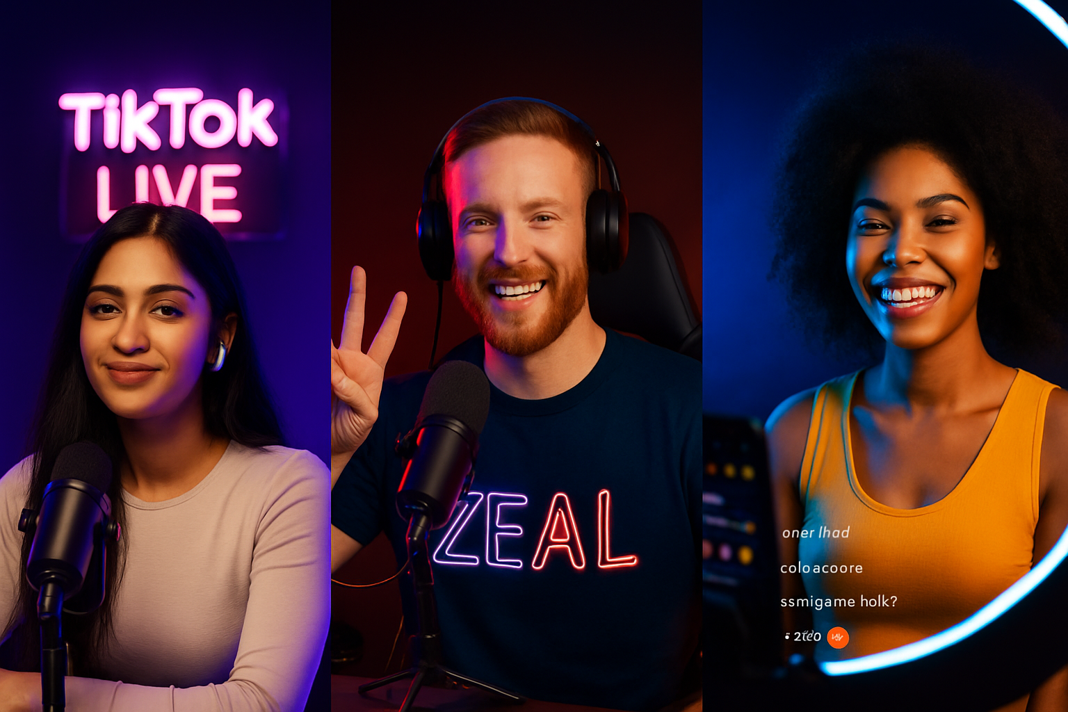 TikTok creators in actie